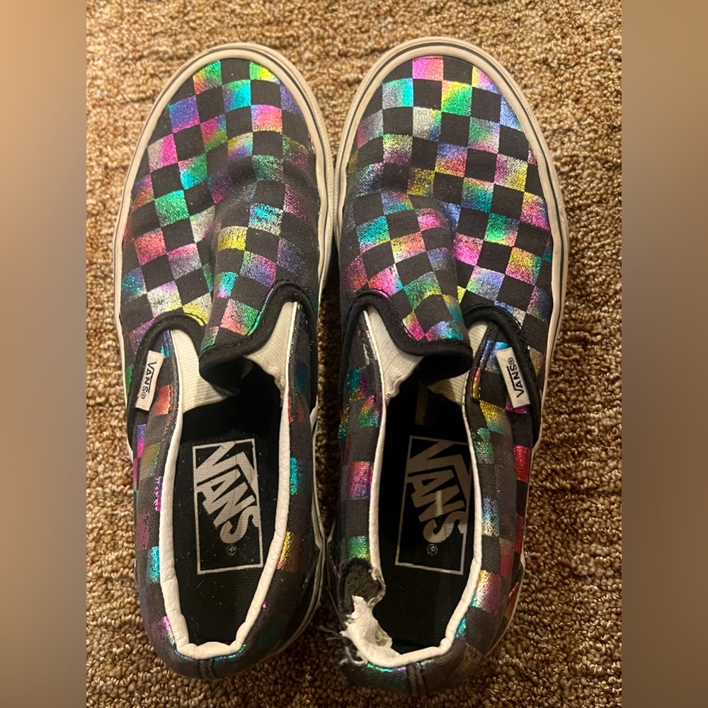 Vans metallic rainbow check